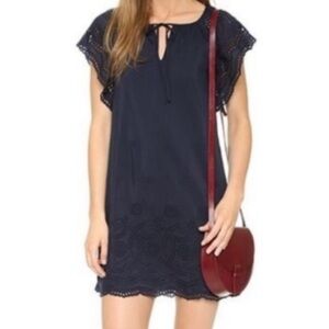 Elegant Navy Blue Lace Dress